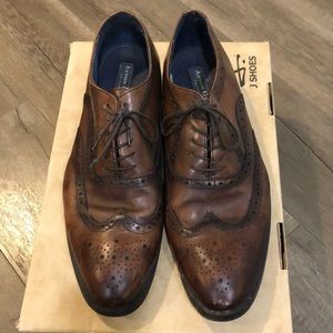 Aston grey brown leather dress shoes